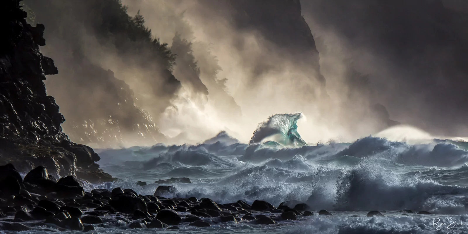 Tempest Pano - Ke'e Beach Napali Coast, KI